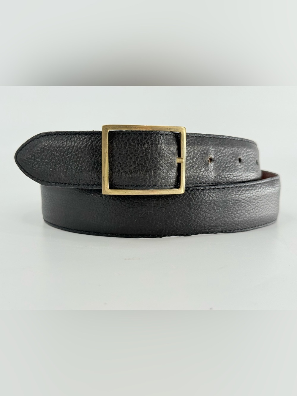 Bosca Wilson’s Leather Black Mens Vintage Belt 34 Pebbled Leather